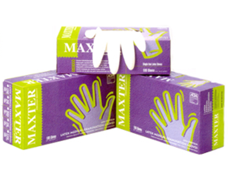 Image of 10 doboz MAXTER Latex Orvosi Kesztyű, púderezett, fehér, 100db, S méretben