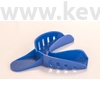 Kép 10/11 - Műanyag Lenyomatkanál, kék, perforált, fogas, 1db - többféle választható méretben