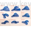 Kép 2/11 - Műanyag Lenyomatkanál, kék, perforált, fogas, 1db - többféle választható méretben