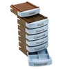 Imagine 9/9 - Cutie de medicamente MediBox, zilnică și săptămânală, cu compartimente de sertare bej, în diferite culori