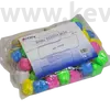 Kép 1/2 - Tejfogtartó  műanyag doboz nyaklánccal, fogformájú, 50 db vegyes színű csomag