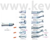 Picture 2/2 -Contra-Angle Handpiece, 1: 1, COXO, without light, without water, with blue indications, push button, RA - (available only in Hungary)