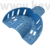 Picture 9/11 -Impression Tray, plastic, blue, with perforations and  grips, 1pc - in several sizes