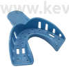 Picture 8/11 -Impression Tray, plastic, blue, with perforations and  grips, 1pc - in several sizes
