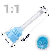 Keverőcsőrök, 50 db, kék, nem csúcsos, 1:1, 58 mm