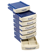 MediBox medication dispenser box, daily and weekly, 1 piece, blue