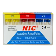 PAPÍR CSÚCS - X-file (Protaper next), 100 db-os, színjelzett,  X1-X3