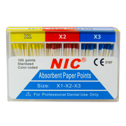 Paper points, 200 pcs, 15-40, color coded  (Taper 0.02)