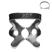 Rubber dam clamp, ivory, with wing, type 207, for all molars, 1 piece