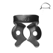 Rubber dam clamp, ivory, with wing, type 203, for molars, 1 piece