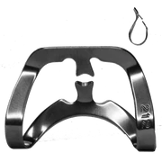 Rubber dam clamp, ivory, 1 piece, with wing, type 212, upper and lower front side