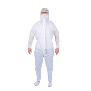 Protective suit with hood, washable, 1 piece, colour: white