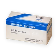 Material de sutură chirurgicală din mătase, steril, 3/0, DS 19, 75 cm, 1 cutie/12 bucăți