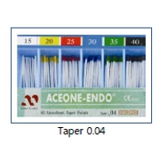 Paper Points, 60 pcs, in size 25, color coded (Taper 0.04)
