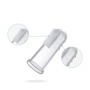 Inel de deget pentru îngrijirea orală, pentru masarea gingiilor copilului, cu peri moi de silicon, transparent, 1 buc