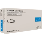 SANTEX Latex powdered gloves (S), white, 100 pieces