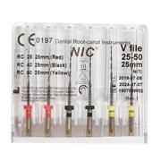 V-file (Reciproc), NiTi, 25 mm, ac de mașină, 6 bucăți, tip nou