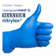 Mănuși NITRIL pentru piele sensibilă, fără latex și pudră, albastru