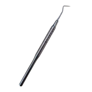 Sondă dentară cu mâner mai gros, argintie, cu mâner rotund lung de 16 cm