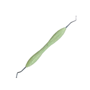 Instrumente de umplere, cu două capete, figură: bilă, mâner din cauciuc verde (1,3 și 2,1 mm)