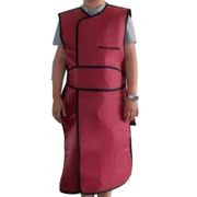 Lead apron in size L, suitable for panoramic shots, 105x60 cm, burgundy, thickness: 0.35 mm