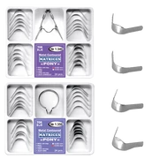 TOR - DOMBORÍTOTT félkörös FÉM PONY MATRICA KÉSZLET, 35 mikronos, csipesszel vagy gyűrűvel (24DB)