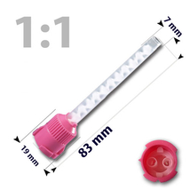 Keverőcsőrök, 50 db, pink, nem csúcsos, 1:1, 83 mm