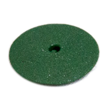 Gumi polírozó mandrel nélkül, lencse forma, zöld, közép-kemény, 10 db