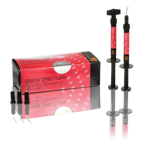 GC GRADIA Direct LoFlo mikrotöltésű hibrid kompozit  2 x 0,8 ml (1,3 g) - többféle színben