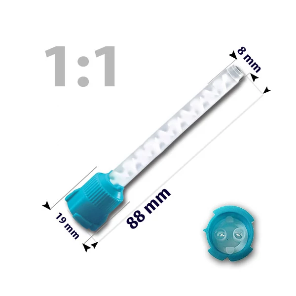 Keverőcsőrök, 50 db, zöld, nem csúcsos, 1:1, 88 mm