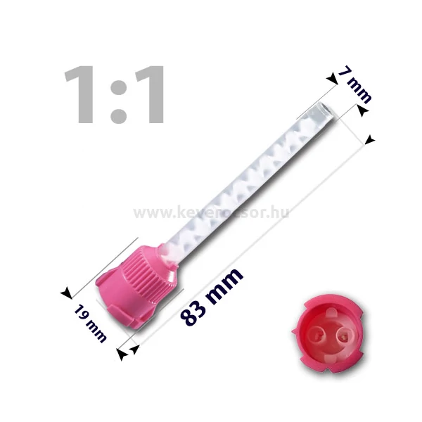 Keverőcsőrök, 50 db, pink, nem csúcsos, 1:1, 83 mm