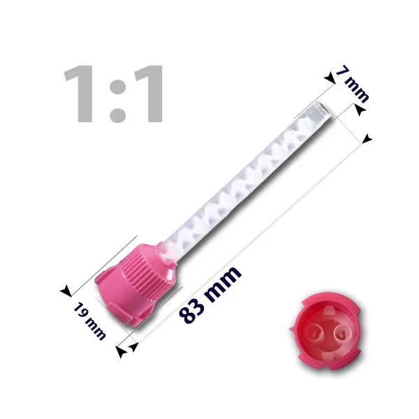 Keverőcsőrök, 50 db, pink, nem csúcsos, 1:1, 83 mm
