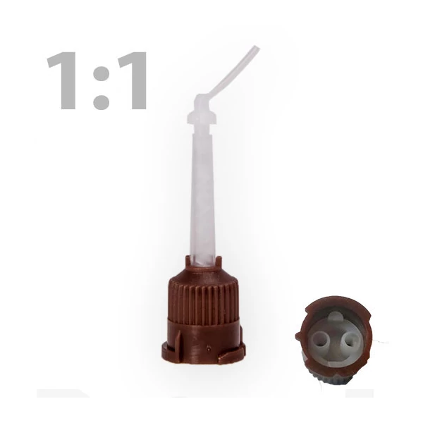 Keverőcsőr, barna, 1:1 + endo vég (100+100 db)