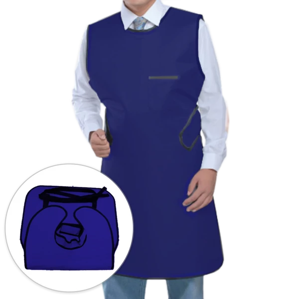 Șorț de plumb pentru adulți, albastru, 1 bucată, 60x100 cm, grosime: 0,35 mm, pentru radiografii intraorale