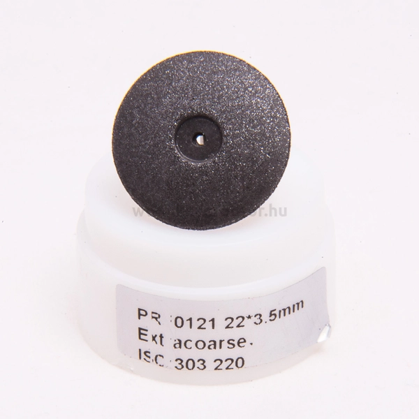 Gumi polírozó, fekete, 10 db lencse, extrakemény, 22x3,5mm, mandrel nélkül, ISO: 303 220, 20-30 000 rpm