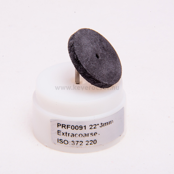 Gumi polírozó, fekete, 10 db malomkő, extrakemény, 22x3mm, mandrel nélkül, ISO: 372 544, 20-30 000 rpm