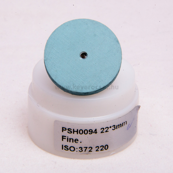 Kerámiás gumi szilikonból, 10 db, zöld, Fine, malomkő forma, 22x3mm, mandrel nélkül, ISO: 372 220, 10-12 000 rpm