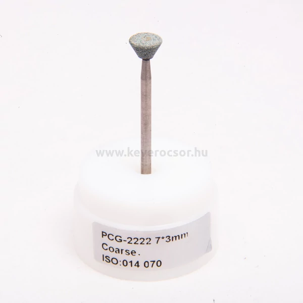 Kerámiás kő zöld, 12 db, mandrelen, fordított kúp, 7x3mm, ISO: 014 070, HP, 15-30 000 rpm