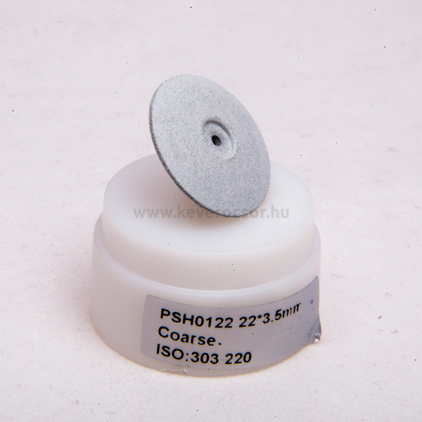 Kerámiás gumi szilikonból, 10 db, szürke, kemény, lencse forma, 22x3,5mm, mandrel nélkül, ISO: 303 220, 15-30 000 rpm