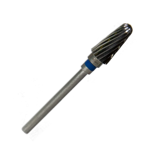 Karbid frézer, 1 db, HP, kék, lekerekített kúp alakú, L060S, fém-, műanyag- és gipsz alakításhoz