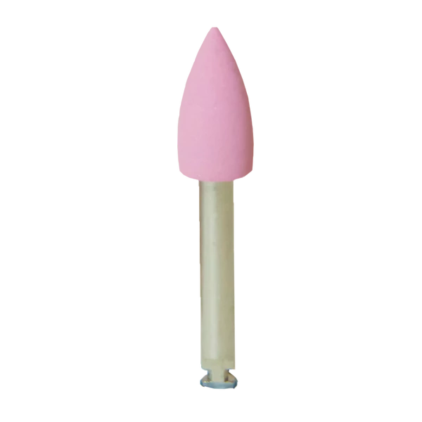 Szilikon polírozó, RA, 1 db, rózsaszín, láng alakú, 5x10 mm, ISO: 243/050