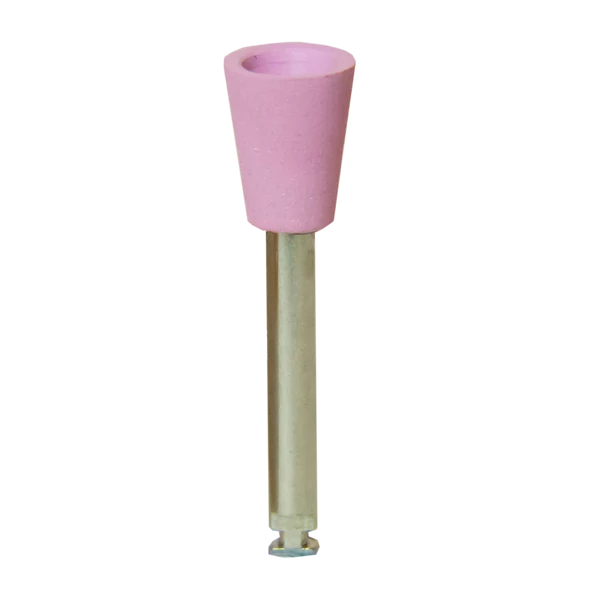 Szilikon polírozó, rózsaszín, tölcsér alakú, középkemény, 6x9,5 mm, ISO: 030/060, RA , 1 db