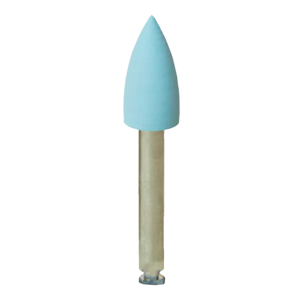 Szilikon polírozó, láng alakú, kék, puha, RA, 1 db, ISO:243/050