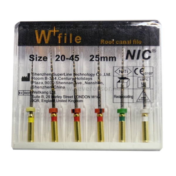 W-file (Waveone) set 21-40, 25 mm, 6 db gépi tű, M-wire NiTi