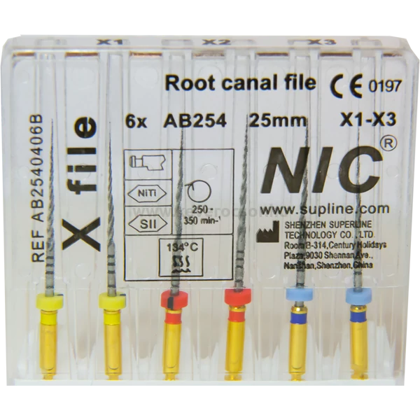 X-file (Protaper Next) set X1-X3 ( 6 gépi tű), 25 mm, M-wire NiTi