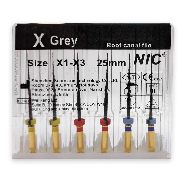 X-file (Protaper Next) set X1-X3 ( 6 gépi tű), 25 mm, M-wire NiTi