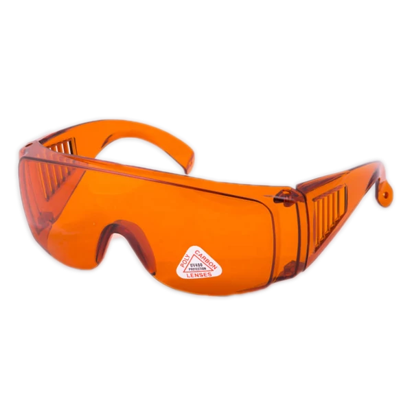Védőszemüveg, narancs, fotopolimerizációs lámpa fénye ellen véd