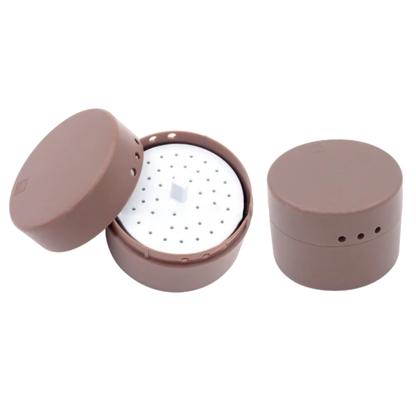 Endo-Steribox, műanyag, kerek kicsi, autoklávozható, 26 lyukkal gyökérkezelő tűknek vagy FG fúróknak