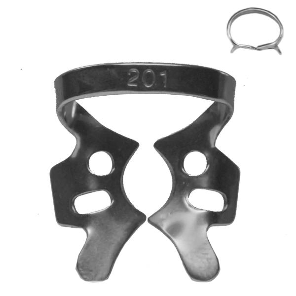 Clemă de cauciuc, fildeș, cu aripă, tip 201, pentru molari superiori, 1 buc