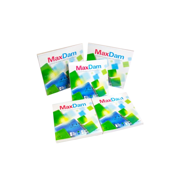 Kofferdam gumi,  közepes vastagság, több méretben és tipusban (zöld, mentolos, 52 db, 5'x5')